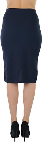 ToBeInStyle Women's Premium Cotton-Blend Basic Knee Skirt2