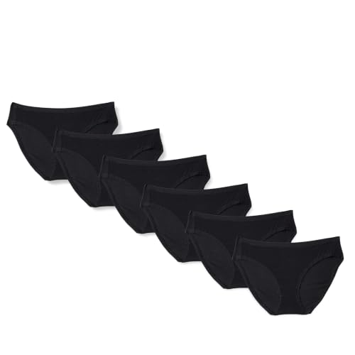 Hqtyl Women's Cotton Spandex Bikini Brief Underwear, Soft Black Underwear