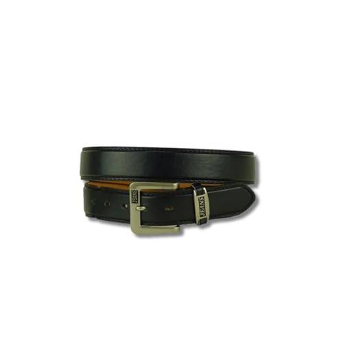 Classic Black Leather Belt for Men with Square Buckle – Stylish Casual Fit2