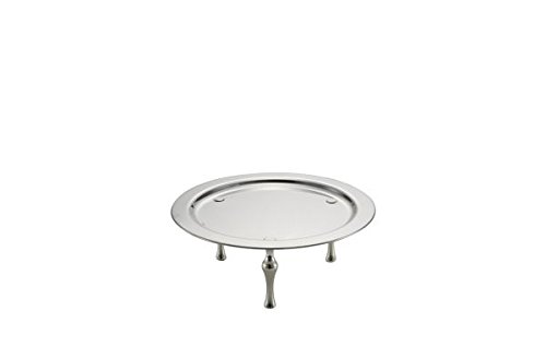 SWEET HOME Varotto & Co. Vassoio Tondo da Buffet con Piedi Stile Cardinale Argentato Argento Sheffield Ottone Lucido Made in Italy cod.5010775 cm 13h diam.35