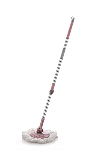 Image of Spin Mop Stick Rod Set Easy to fit for All Bucket |Heavy Duty| Stainless Steel Spin mop Stick with 360 Degree Rotating with 1 Microfiber Refill.
