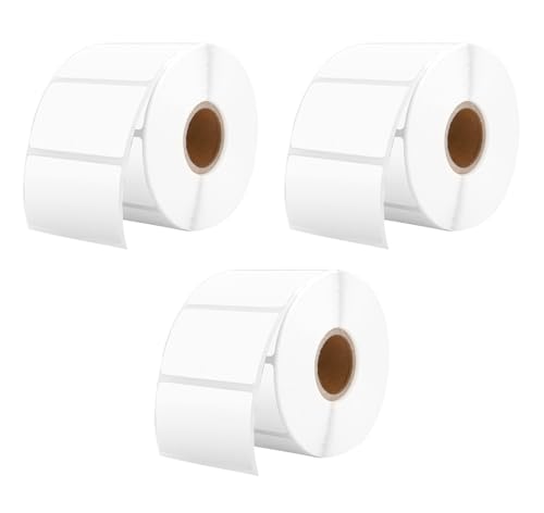 Image of True-Ally 3pcs 38x25 Direct Thermal Barcode Label - 1.5 x 1 inch - 38mm x 25mm - 1 Ups - 1000 Labels /Roll - White Self Adhesive Sticker for Printing Barcoding (3 Rolls Per Pack (3000 Labels))