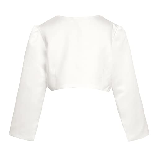 Girls Flower Beaded Bolero Shrug Long Sleeve Jacket Sweater Pageant Wedding Party Dress Coat Dress Cover up2