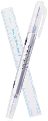 10pcs Makeup Positioning Marker Pen Surgical Skin Tool, Microblading with Paper Ruler Double Ended - 3