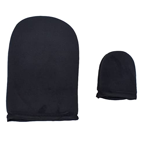 CALLARON 2 Piezas Guantes de Protección Solar para Autobronceador de Esponja Flocking para Maquillaje Guantes de Aplicación para y Cuerpo para Aceite Solar y Spa Color Negro