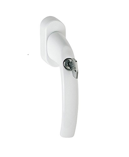 Hoppe Atlanta Aluminium Fenstergriff abschließbar F9016 verkehrsweiß Secu100 + Secustik 0530S/US952 (100 Nm) Vierkant 7/42 mm inkl. Schrauben