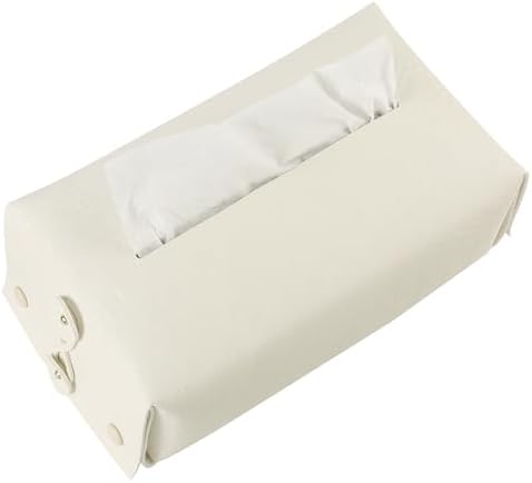 Leather Tissue Box Cover Rectangular, Tissue Box Holder Dispenser for Car, Home, Bathroom, Bedroom, Office, Night Stands, Desks and Tables (Floral-White, Rectangular)