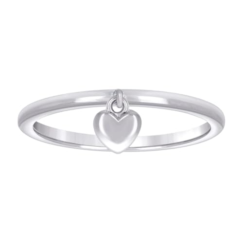 Bague en argent sterling 925 cœur 7,4 mm accessoire tendance pour le quotidien