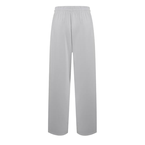 DuDubaby Sweat Pants Men's Drawstring Waist Straight Wide Leg Sweatpants Casual Loose Baggy Workout Long Summer Beach2