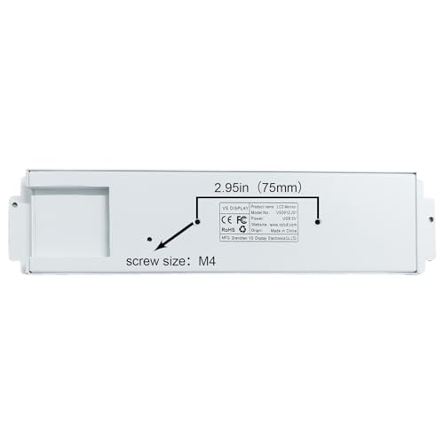 Image of VSDISPLAY 9.1'' 1920x462 IPS Small Mini LCD Monitor PC Case Screen,White | As Secondary Display, Monitoring Computer Temperature CPU GPU RAM Data