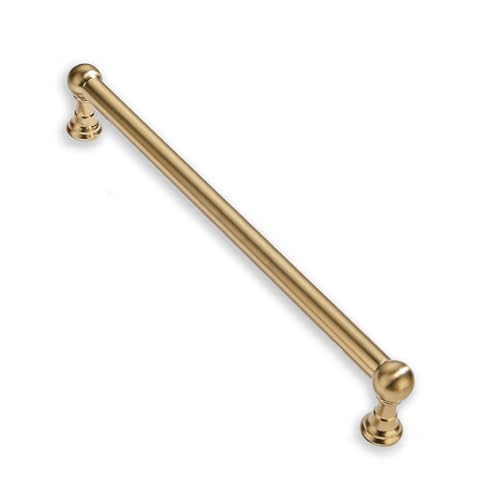 1 Pack Appliance Pull 12 Inch Solid Kitchen Cabinet Handles Brushed Brass Cabinet Pulls Gold Drawer Pulls Cabinet Hardware Kitchen Handles for Cabinets Cupboard Handles