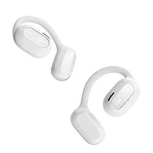 Oladance OWS2 Open Ear Hoofdtelefoon, Draadloze Hoofdtelefoon Bluetooth 5.3 met Multipoint Verbinding, Compatibel met Android en iPhone, Tot 19 uur Speeltijd met Draagtas, Cloud White.