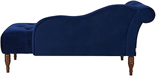 Image of Home Samuel Chaise Lounge Velvet Chaise Luxury Couch (Navy Blue)