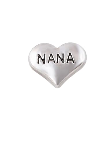 Silver NANA Heart Floating Charm