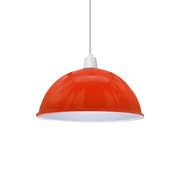Orange Metal Lamp Shade, 30W x 14H cm Easy Fit Ceiling Light Shade, Retro Industrial Dome Pendant Lampshade for Ceiling Lights, Wall Lamps & Floor Lamps, Bedroom, Kitchen, Living Room, Office