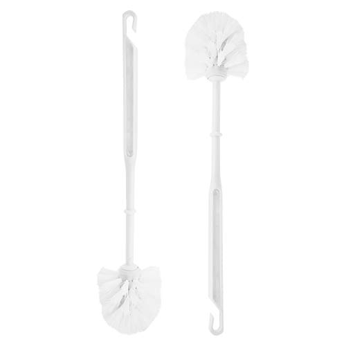 2X Ersatz Toilettenbürste - weiß, Kunststoff, 8 cm Ø, Länge 34 cm, Bürstenkopf austauschbar Cover