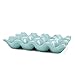 Flexzion Ceramic 12 Cups Egg Tray - Whole Dozen Porcelain Egg Holder Container Keeper Storage Organiser Decorative Serving Stand Serveware for Refrigerator Fridge Countertop Display Kitchen