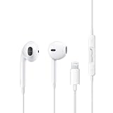 GearZTouch i-S-h-o-t Wired Earphones with HD Mic for iPhone, Active Noise Cancellation, In-Ear Silicone Design, 1.2M Cable, Button Control, Water Resistant Compatible with iPhone 11/12/13/14/15- WHITE