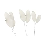 O'Creme White Gumpaste Alstroemeria Leaves, Sugar-Flower Leaves - Edible Flowers for Cake Decorating - Sugar Paste Flower Decorations for Cakes, Cupcake Toppers - 3 sizes, 6 of each size, = 18 pieces