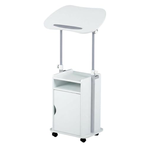Carro para laptop ajustable con ruedas y almacenamiento