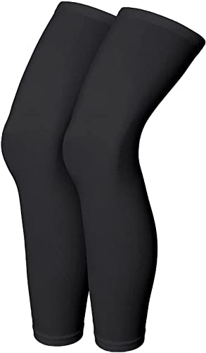 N A Leg Sleeves Cooling Long Sleeves UV Protect Sports Cycling Leg Sleeves for Men Women Sports Knee Thigh Calf Running Basketball black, M