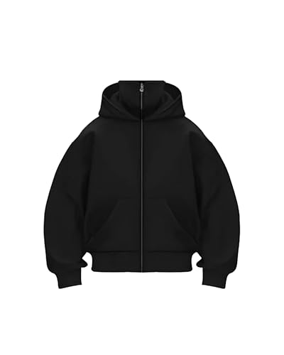 DROBE Plain Cotton Hooded Neck with Mask Stylish Balaclava Black Zipper Hoodie