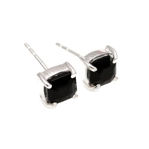 Puces d'oreilles onyx noir naturel et argent 925 de qualité exceptionnelle