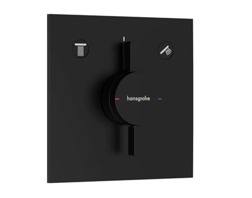 hansgrohe DuoTurn E - Duscharmatur Unterputz für 2 Verbraucher Mischbatterie Dusche eckig Einhebelmischer für iBox universal 2 Mattschwarz