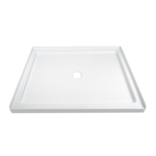 Image of DeerValley 48 inchL X 32 inchW Center Drain Shower Base in White