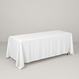 ALFER HOME - Mantel Rectangular Luxor, Elegante para Eventos, Banquetes, Hogar, Tablecloth, Medidas 2.50x1.50 m, Blanco