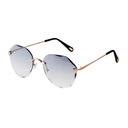 Lunettes de soleil sans monture femme verres coupés protection UV400