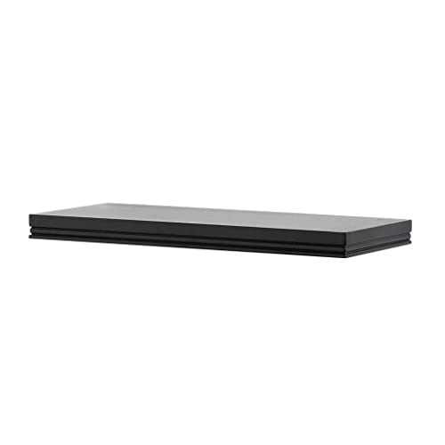 InPlace Shelving 0191436 Warwick Floating Wall Mountable Shelf with Invisible Bracket, Black, 36-Inch Wide by 8-Inch Deep by 1.25-Inch High