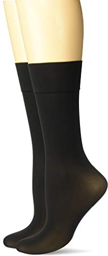 Hanes Silk Reflections Women's Knee Socks 2-Pack, Black, One Size
