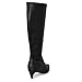 Wild Diva Women's Fashion Kitten Heel Pointed Toe Knee High Boots 8.5 Black PU