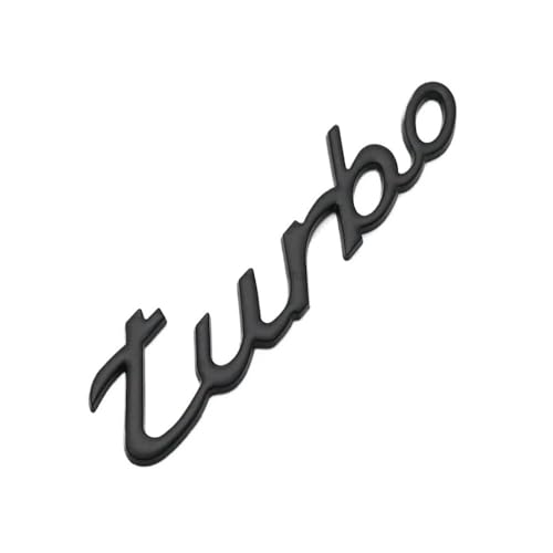 PGBNLPPETW 3D Metal Turbo Letter Logo Emblem Badge Car Sticker Auto Rear Back Trunk Decals Decoration Accessories(Black54-57CM)