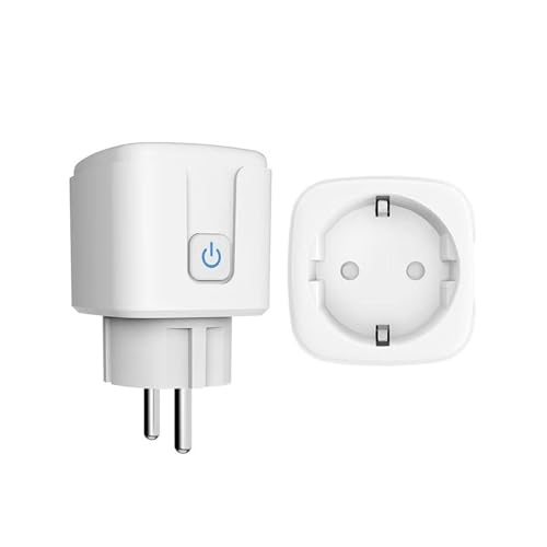 GERUI Enchufe inteligente WLAN 2,4 GHz, 16ASmart Home WiFi, medición de consumo de energía, temporizador, control de voz, programación, acceso remoto, funciona para Alexa, para Google Home, para