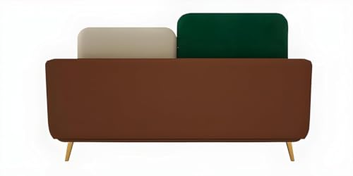 Image of Modern Sofa, 2 Seater with Decorative Cushions, Chesterfield Arm Three Seater for Living Room Guest Room Hotels & Office (2 Green and Brown)
