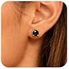 ALEXCRAFT Small Gold Stud Earrings - 6 Pairs Cute Heart Studs for Women - Cubic Zirconia - Hypoallergenic - Pack