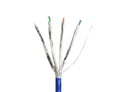 Monoprice Cat6 Ethernet Bulk Cable - Network Internet Cord - Solid, 550Mhz, STP, CM, Pure Bare Copper Wire, 23AWG, No Logo, 1000ft, Blue