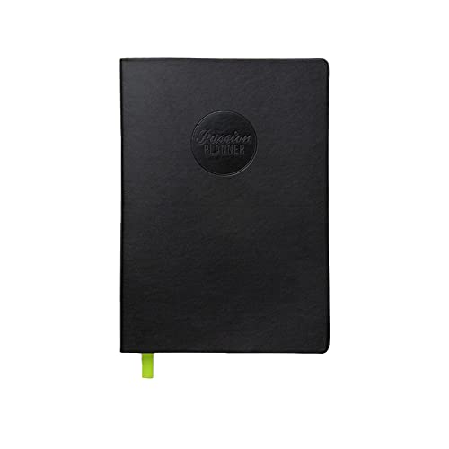 Passion Planner Weekly Undated Yearlong Monday Goal-Oriented Agenda, Appointment Calendar, Reflection Journal, Unmarked Dates (Elite Black, Medium 6.9' x 9.8')