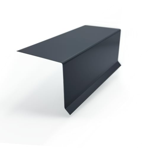 Ortgangblech Länge 200cm | Alu Anthrazit RAL 7016 | Zuschnitt 300mm | Kantblech, Dachblech, Winkelblech für Dachprofil | Wetterfester Ortgang Abschluss | 2m Länge