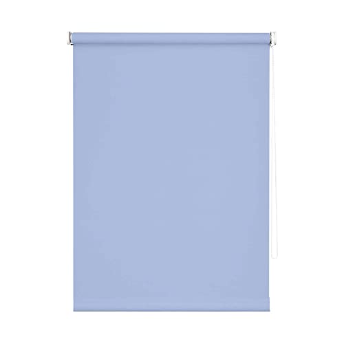 The Secret Home - Estor Enrollable - Diseño Translúcido - Largo. 100 cm x Alto. 195 cm - Color Azul Lavanda - Persiana de Tela - Decoración Textil para Ventanas