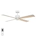 Airfusion Newport wentylator sufitowy z oświetleniem LED, 4 łopatki, 6 prędkości, średnica 137 cm, pilot zdalnego sterowania, kolor biały