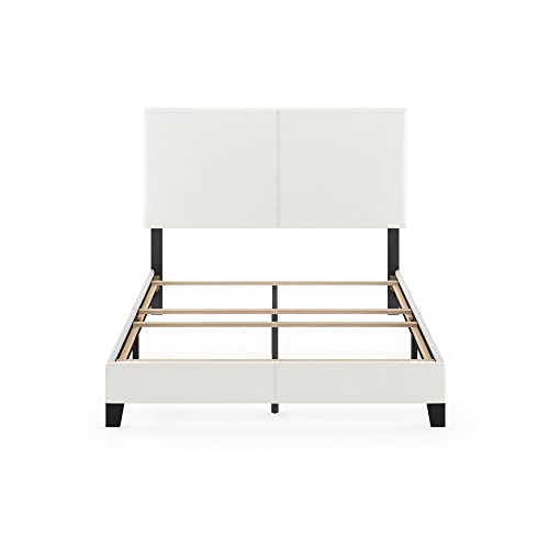 Furinno Pessac PU Leather Upholstered Platform, Full, White - image 6