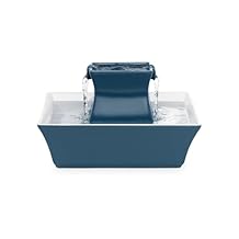 PetSafe Drinkwell Pagoda Fountain - Hygienic Ceramic Continuous Flowing Fountain - Elevated Upper Bowl & Double Free-Falling Stream Design - Minimalist Pet Hydration Station - 70 oz Capacity