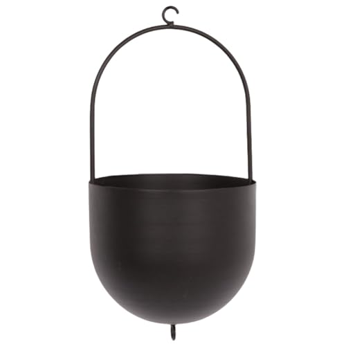 Kexpery Hängende Pflanztöpfe Minimalistische Hängende Blumentöpfe Metall Hängende Pflanzkörbe Kreativ für Indoor Outdoor Garten Balkon (Schwarz L)