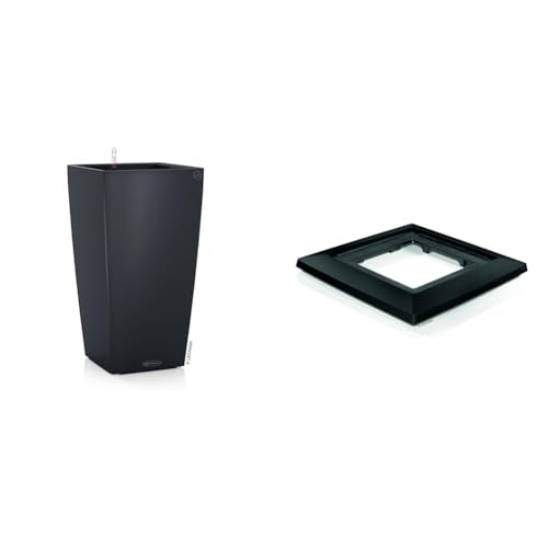 Lechuza CUBICO Color 30 schiefergrau 13138, 29.5x29.5x56.5 cm & CUBICO 30 Rolluntersatz, Anthrazit Metallic, 35 x 35 x 6,5 cm