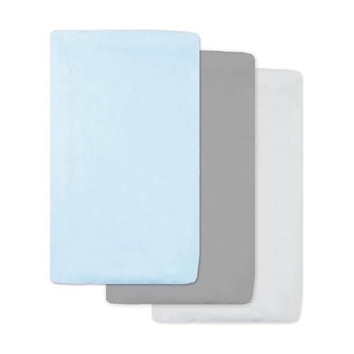 American Baby Company 3 Pack 100% Natural Cotton Fitted Cradle/Bassinet Sheets 36' x 18' - Soft, Breathable & Hypoallergenic Bed Sheets,...