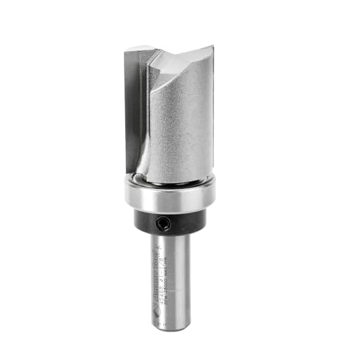 Image of Amana Tool 45468 Carbide Tipped Flush Trim Plunge Template Router Bit 1-1 /8 Dia x 1-1 /2 x 1 /2 Inch Shank with Upper Ball Bearing