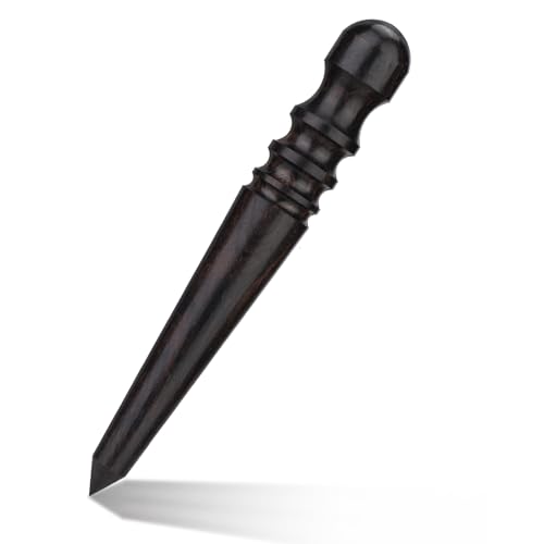 Diudus Leather Edge Burnisher Burnishing Tool Ebony Wood Edge Slicker Round Head Edge Burnisher Tool Professional Leather Working Tools for Burnishing Polishing Leathercraft